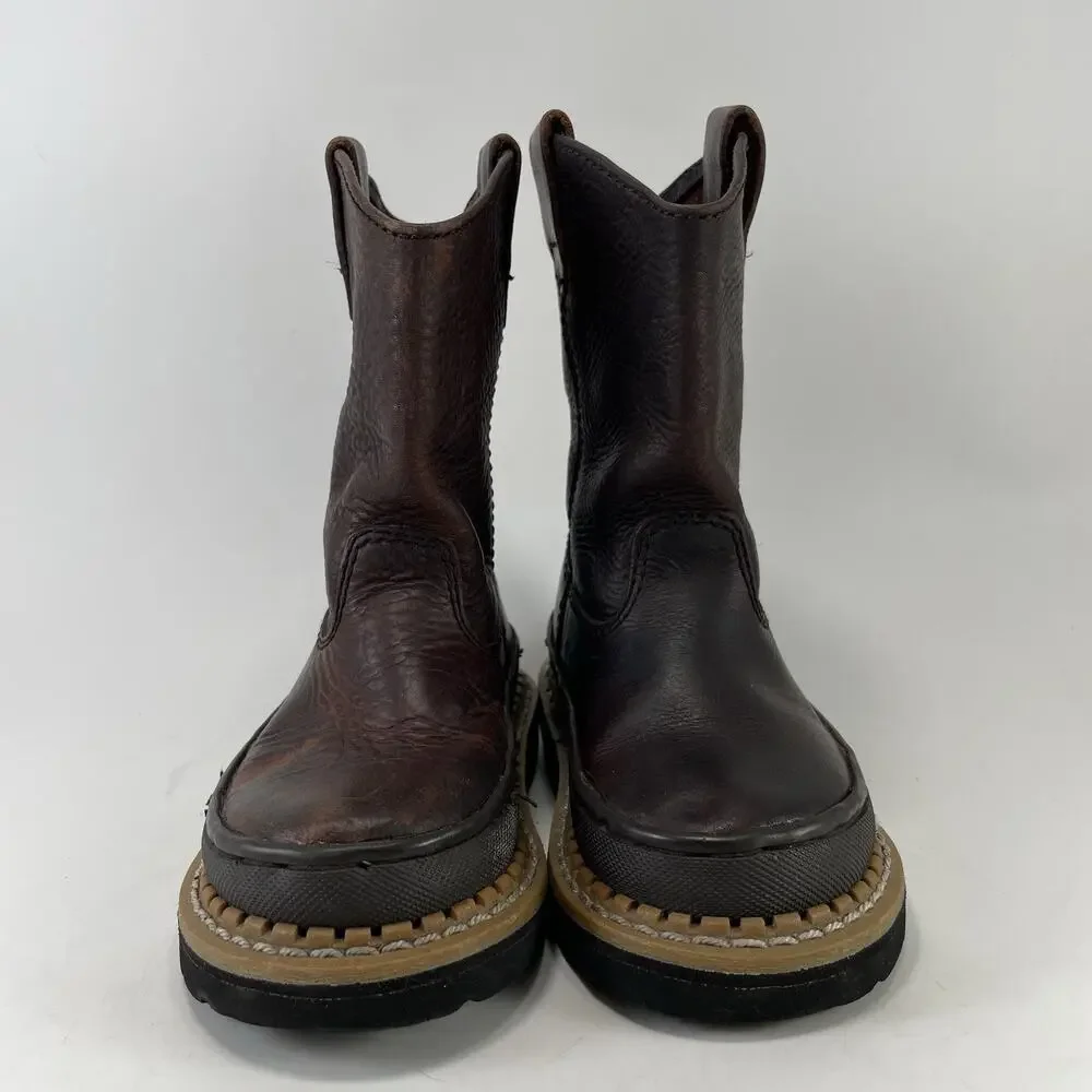 Georgia Boot Little Georgia Giant Brown Leather Boots Kids Size 8.5M Wellington